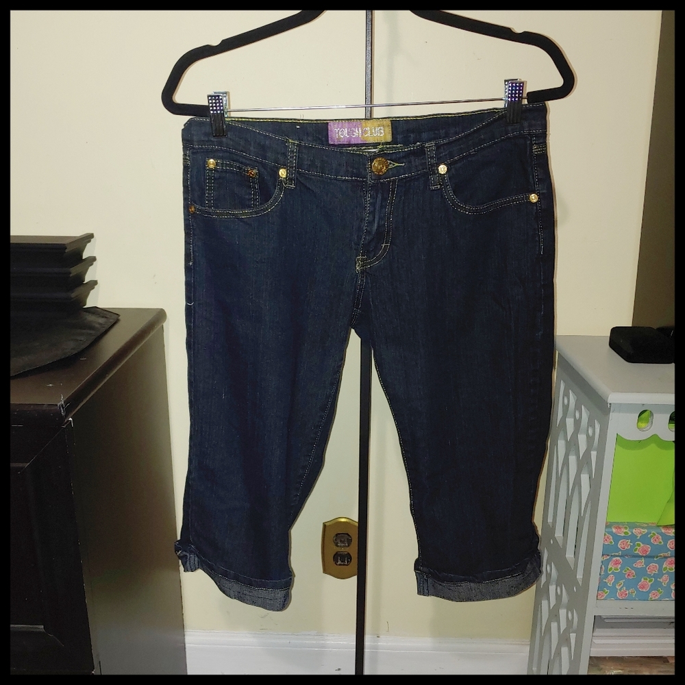 Tough Club Gold Stitching Capris - Picture 4 of 8
